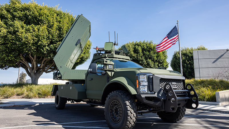 General Dynamics-led team unveils self-driving truck with microwave counter-drone tech