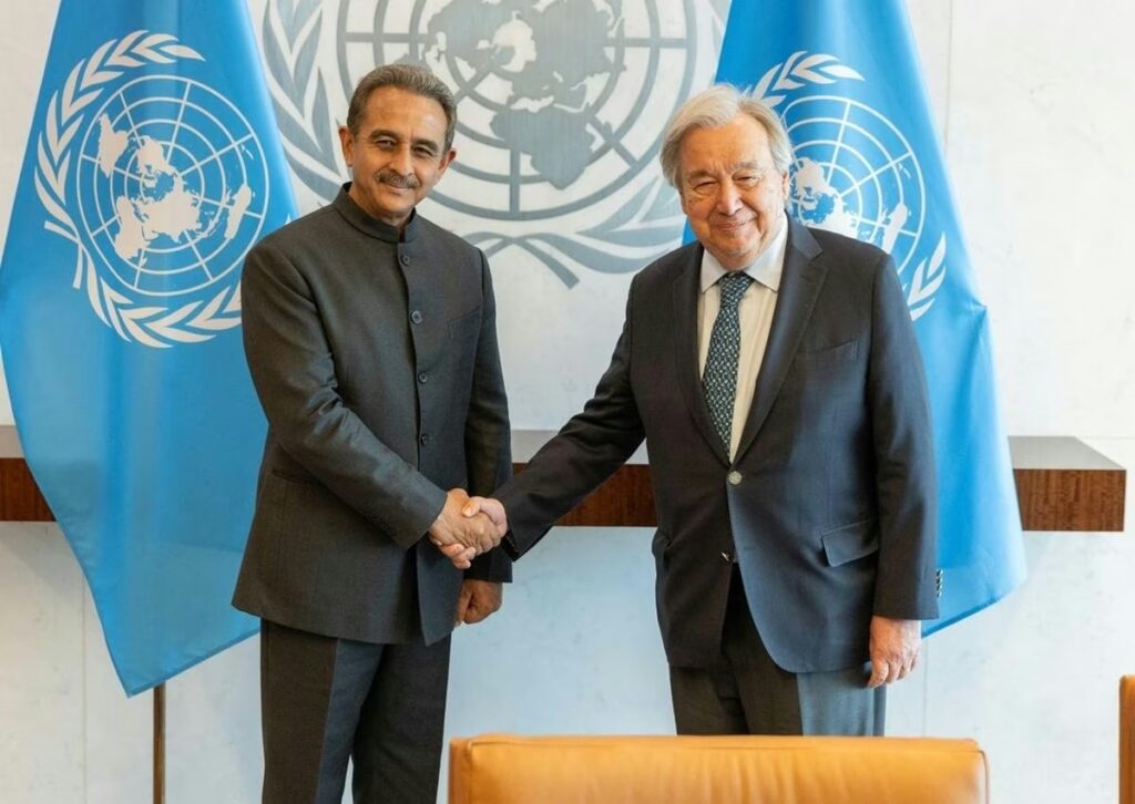 MoS for External Affairs Kirti Vardhan Singh meets UN Chief Antonio Guterres