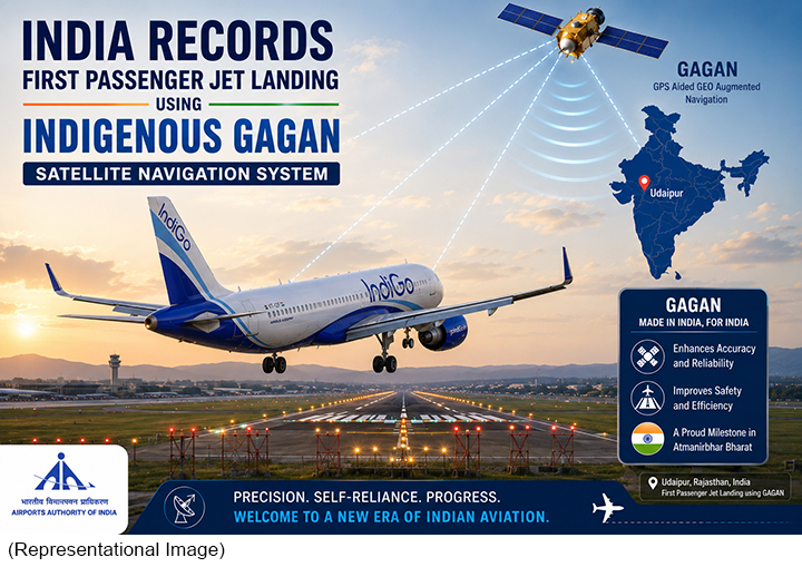 India records first passenger jet landing using indigenous Gagan satellite navigation system
