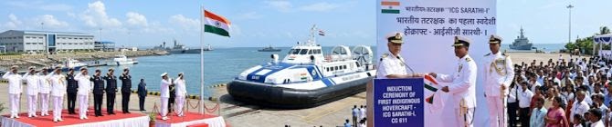 Indian Coast Guard Inducts First Indigenous Hovercraft In Goa