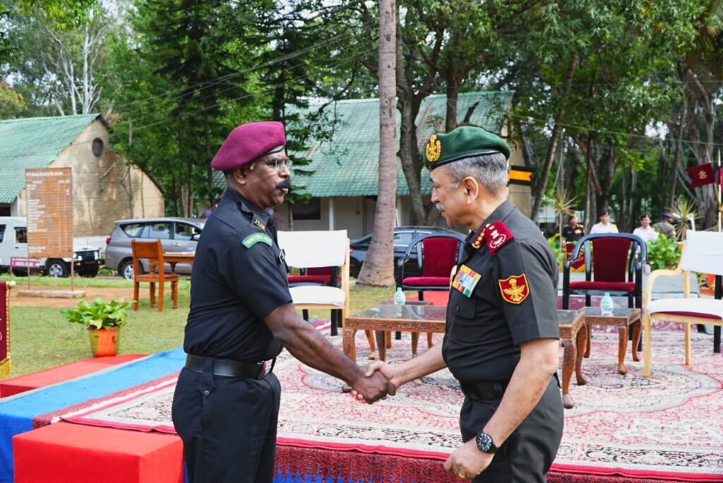 Major Manivannan, IAS, felicitated with Chief of Defence Staff Commendation Card